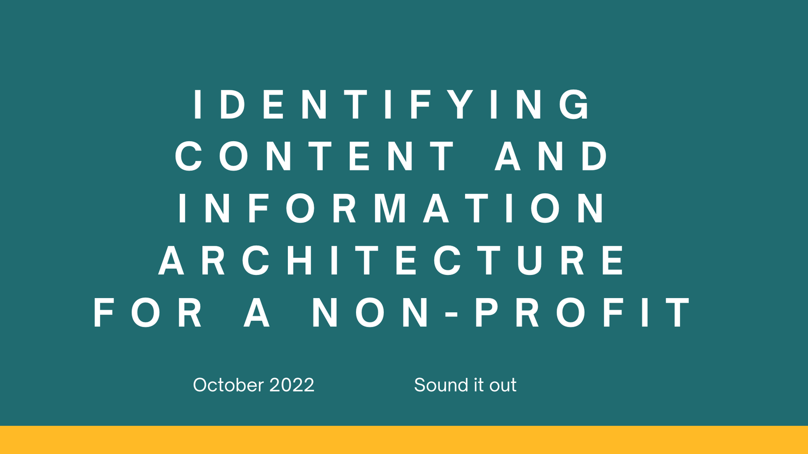 Identifying content and information architecture for a non-profit